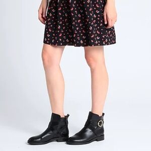 See By Chloe Biker Ankle Leather Boots Black Size EU 35.5
